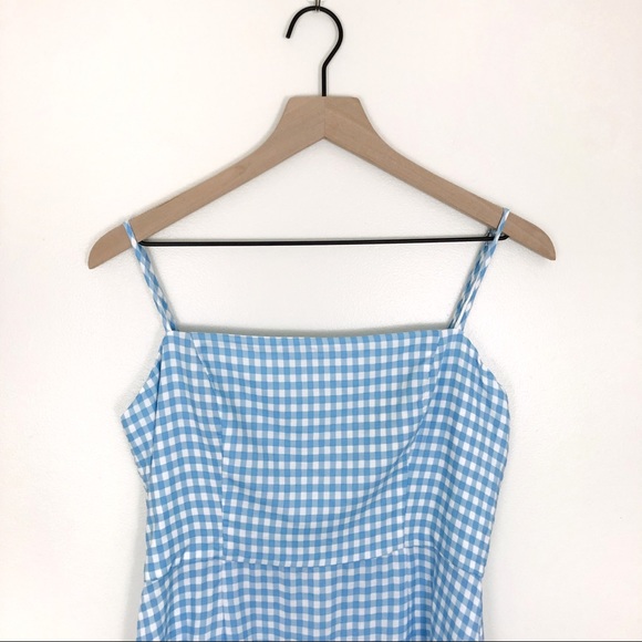 SOLD Reformation Preston Gingham Blue White Mini - Picture 4 of 8
